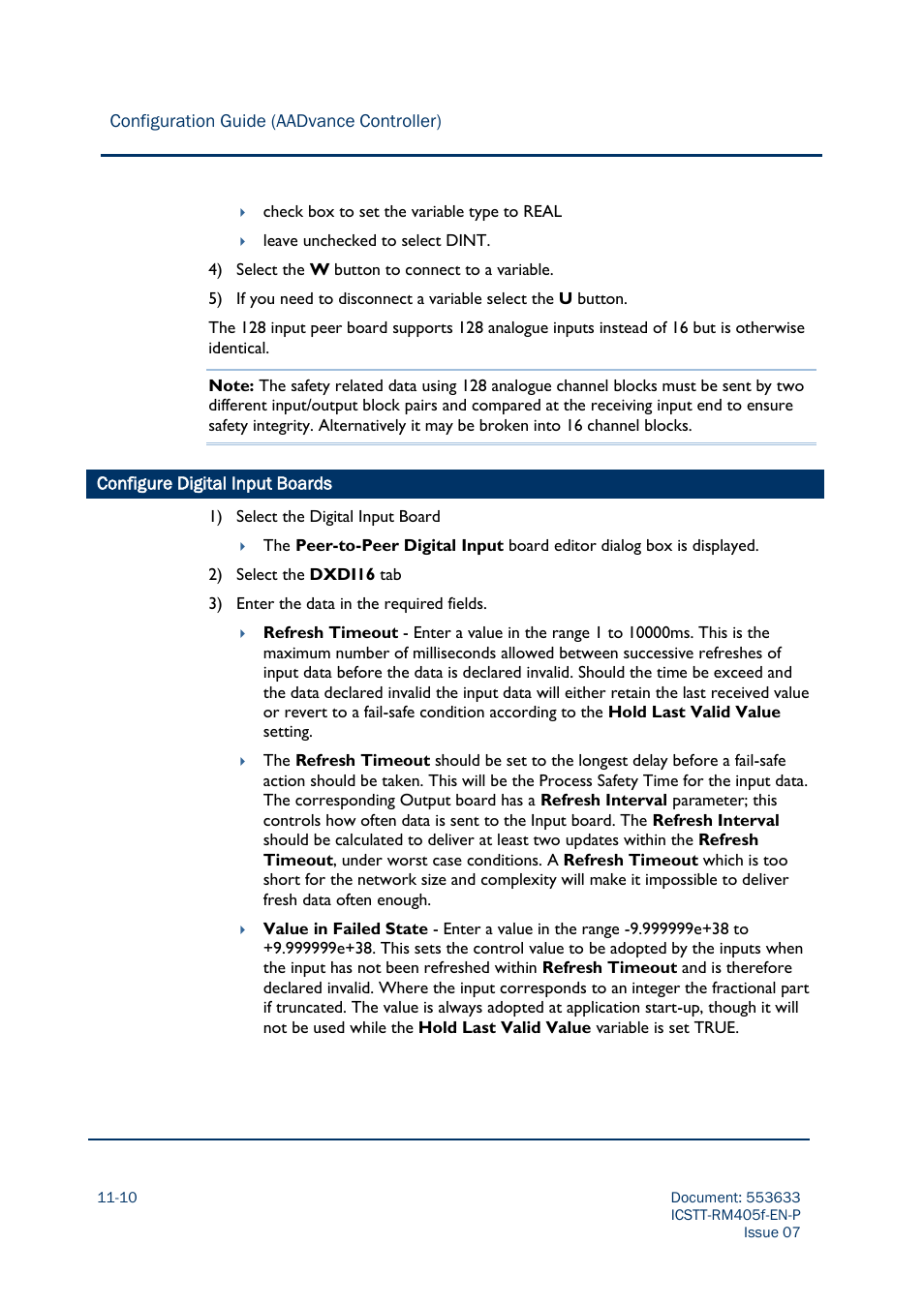 Configure digital input boards | Rockwell Automation AADvance Controller Configuration Guide User Manual | Page 258 / 286