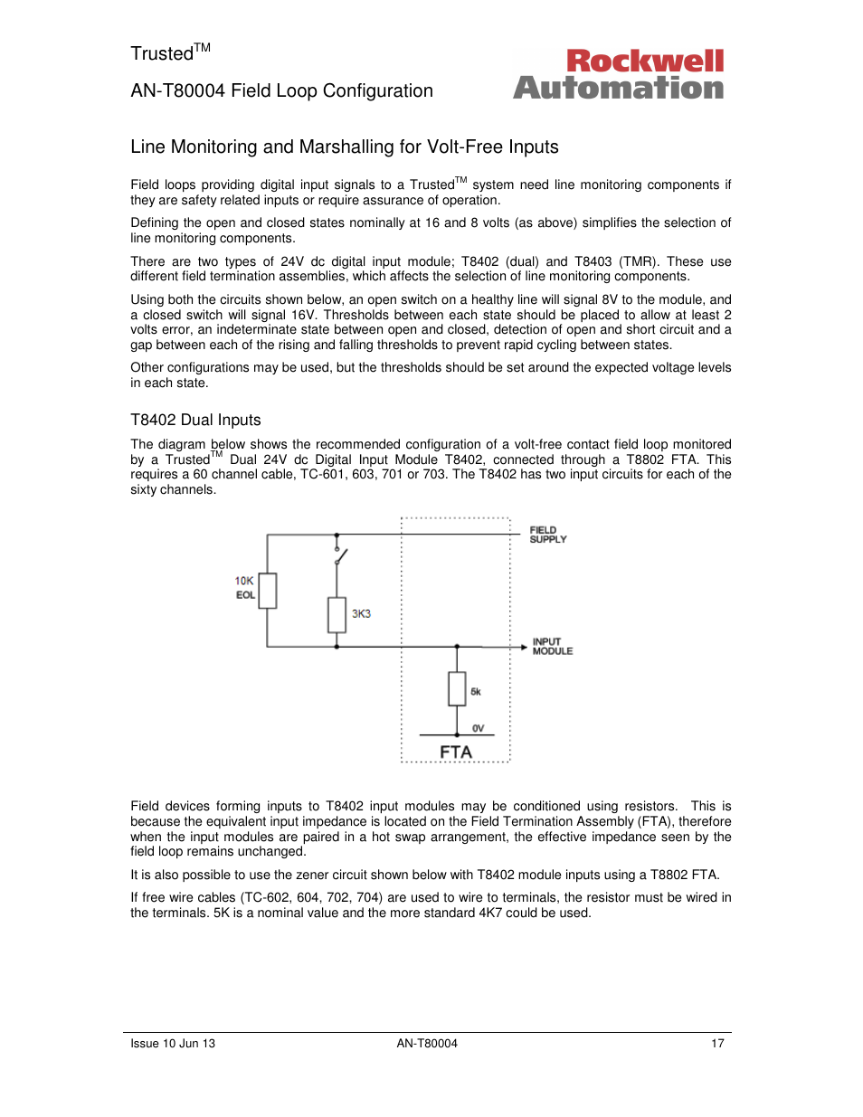 Trusted | Rockwell Automation T80004 Application Note Field Loop Configuration User Manual | Page 17 / 56