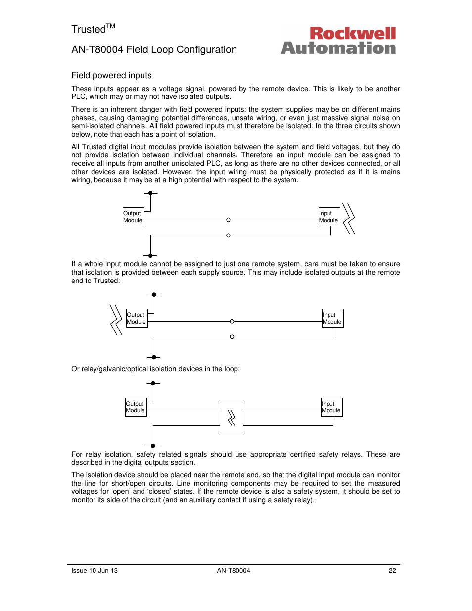 Trusted | Rockwell Automation T80004 Application Note Field Loop Configuration User Manual | Page 22 / 56