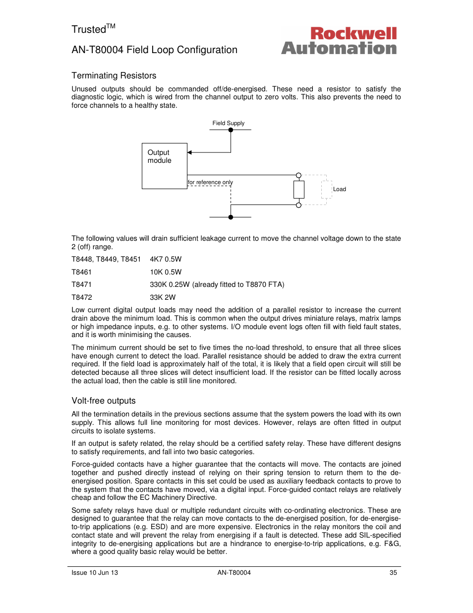 Trusted | Rockwell Automation T80004 Application Note Field Loop Configuration User Manual | Page 35 / 56