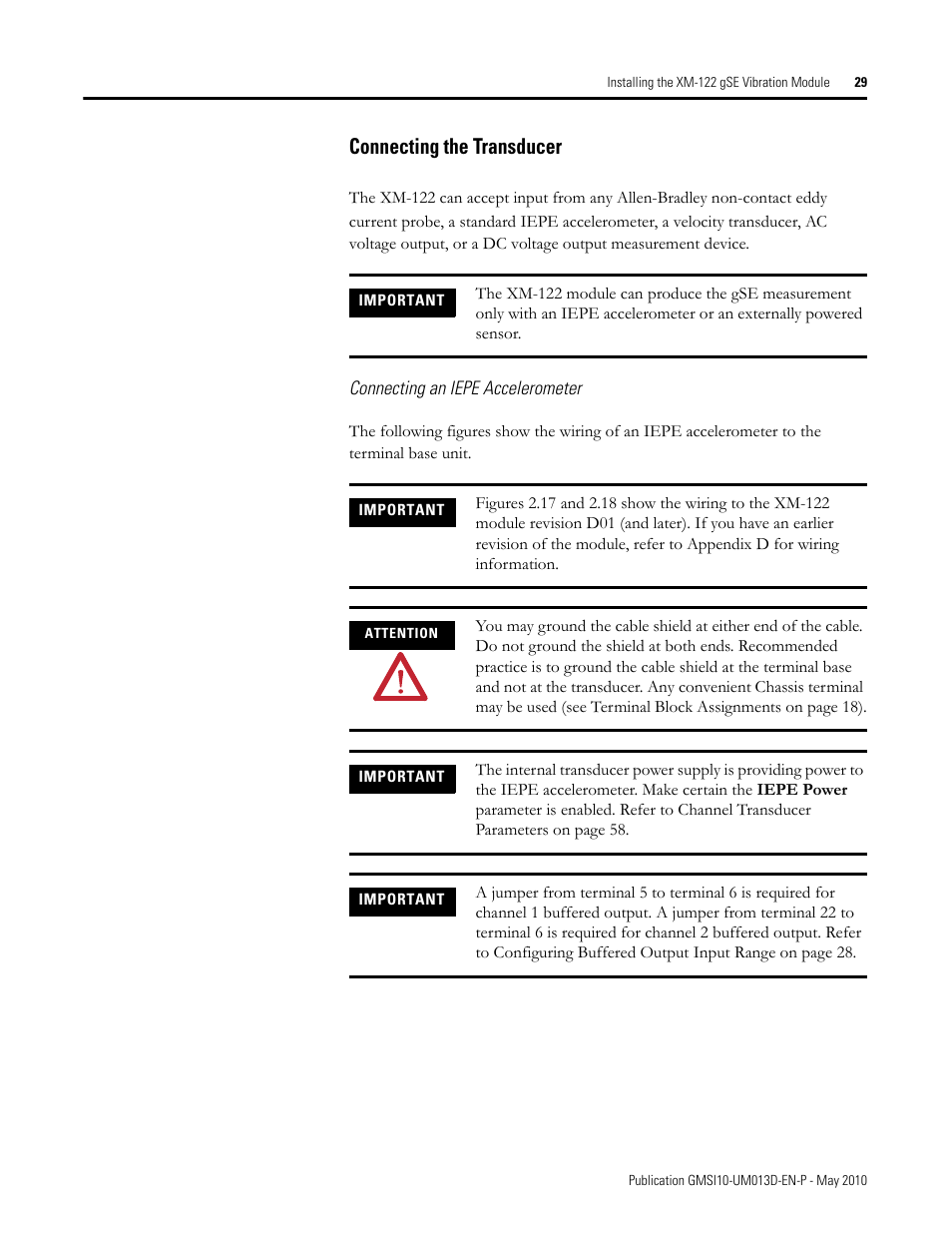 Connecting the transducer | Rockwell Automation 1440-VSE02-01RA XM-122 gSE Vibration Module User Manual | Page 39 / 216