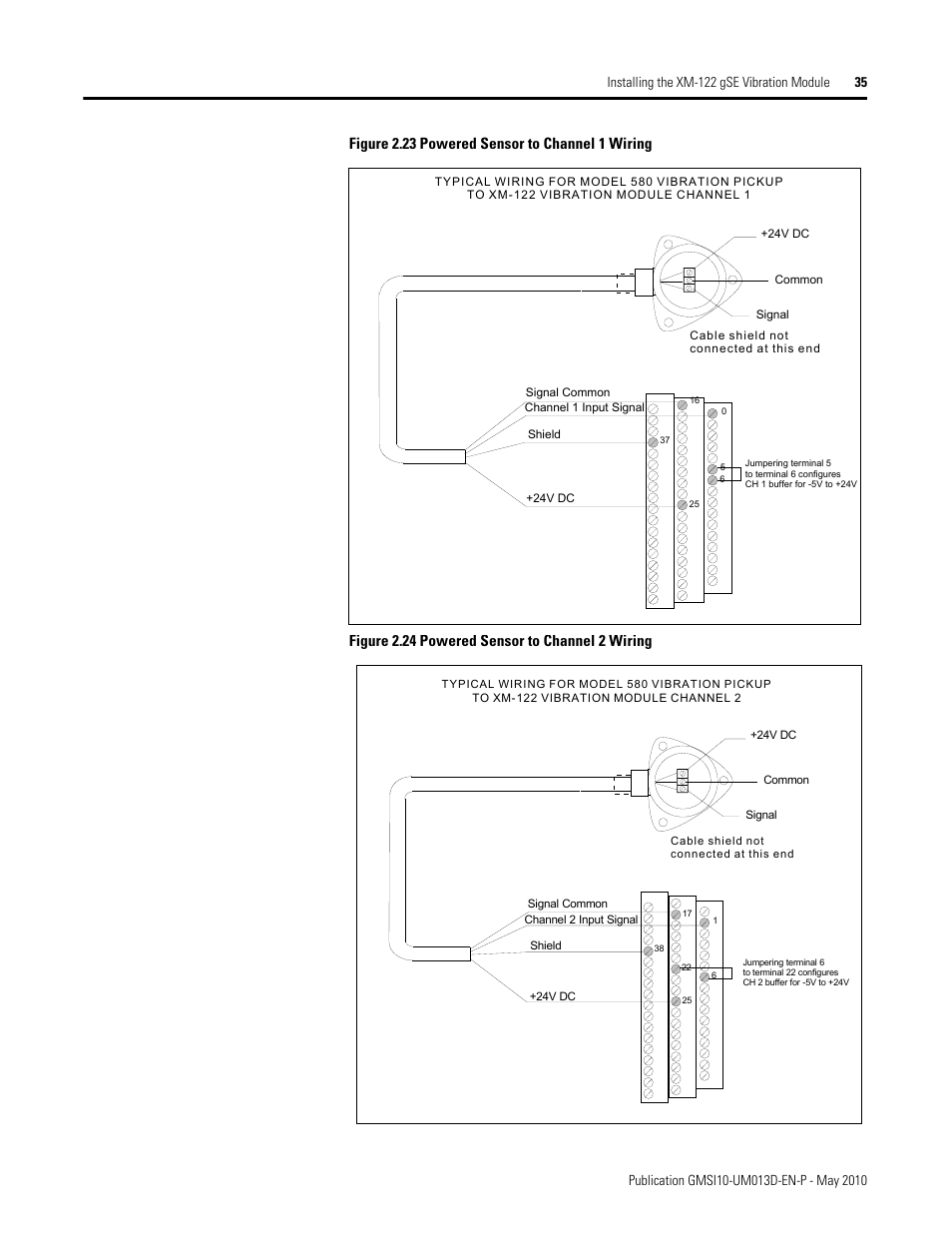 Figures 2.23 and 2.24 sho | Rockwell Automation 1440-VSE02-01RA XM-122 gSE Vibration Module User Manual | Page 45 / 216