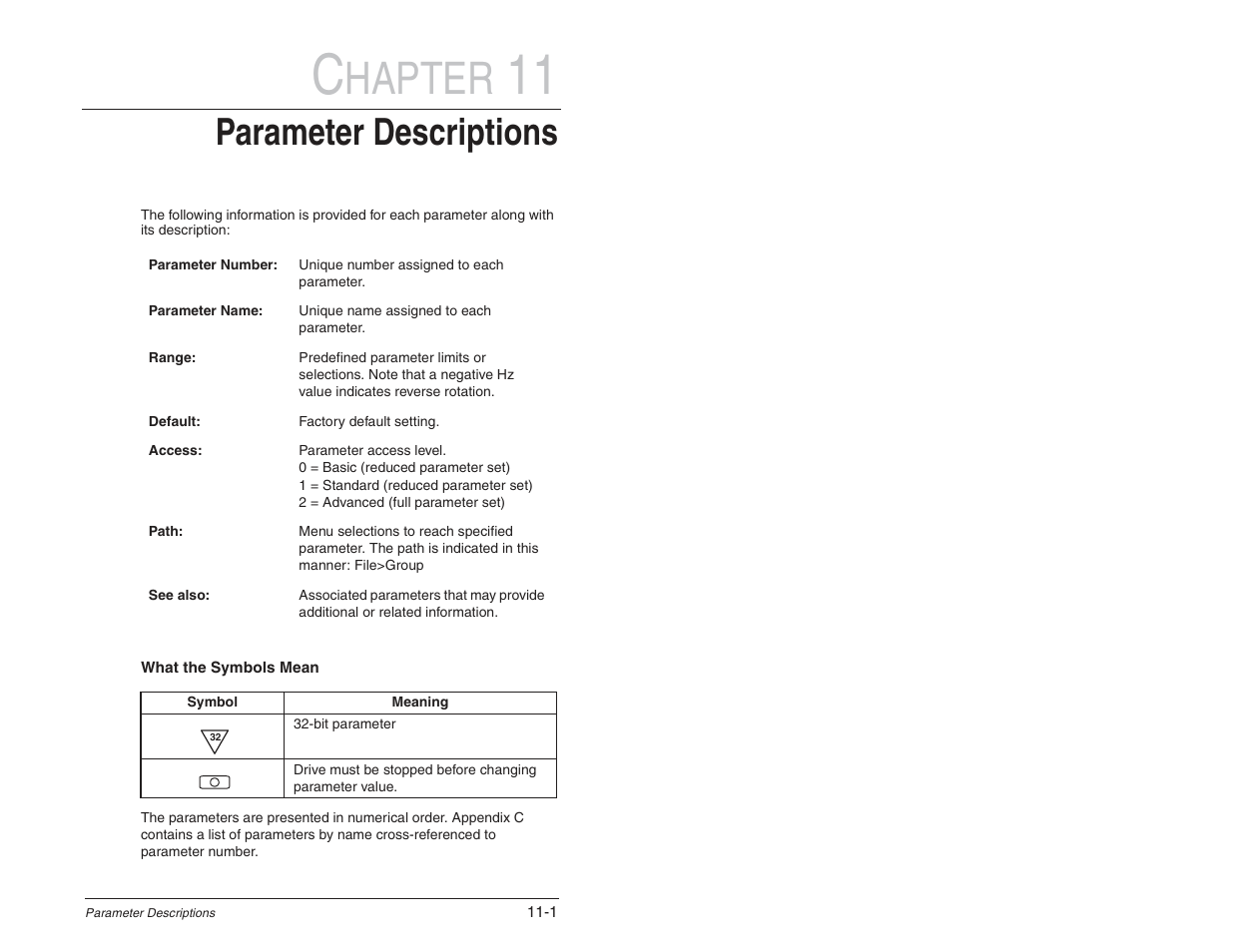 Hapter, Parameter descriptions | Rockwell Automation SP600 User Manual Version 3.0 User Manual | Page 103 / 274