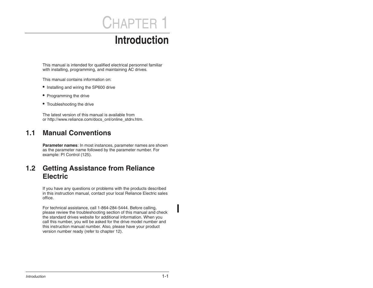 Hapter, Introduction | Rockwell Automation SP600 User Manual Version 3.0 User Manual | Page 13 / 274