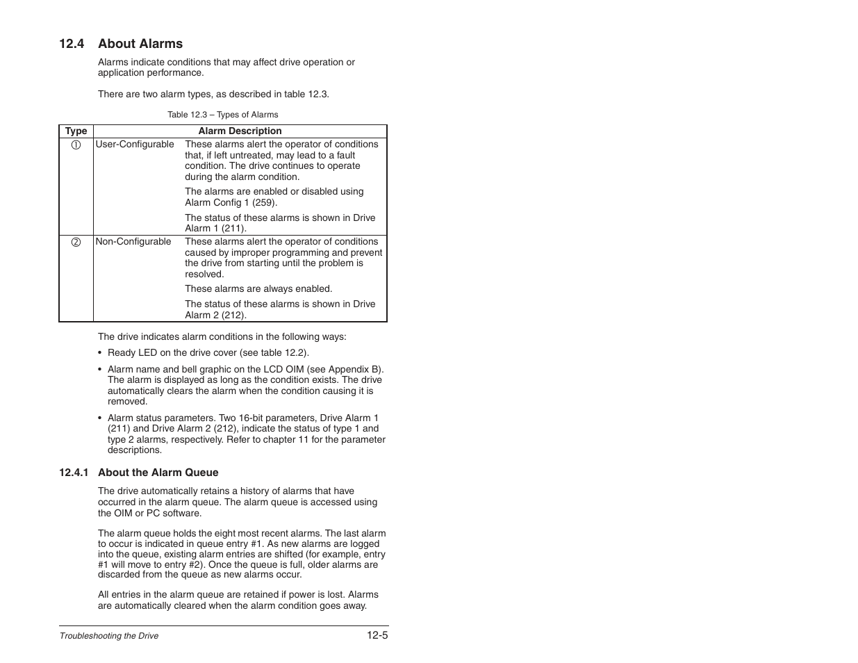 4 about alarms | Rockwell Automation SP600 User Manual Version 3.0 User Manual | Page 201 / 274