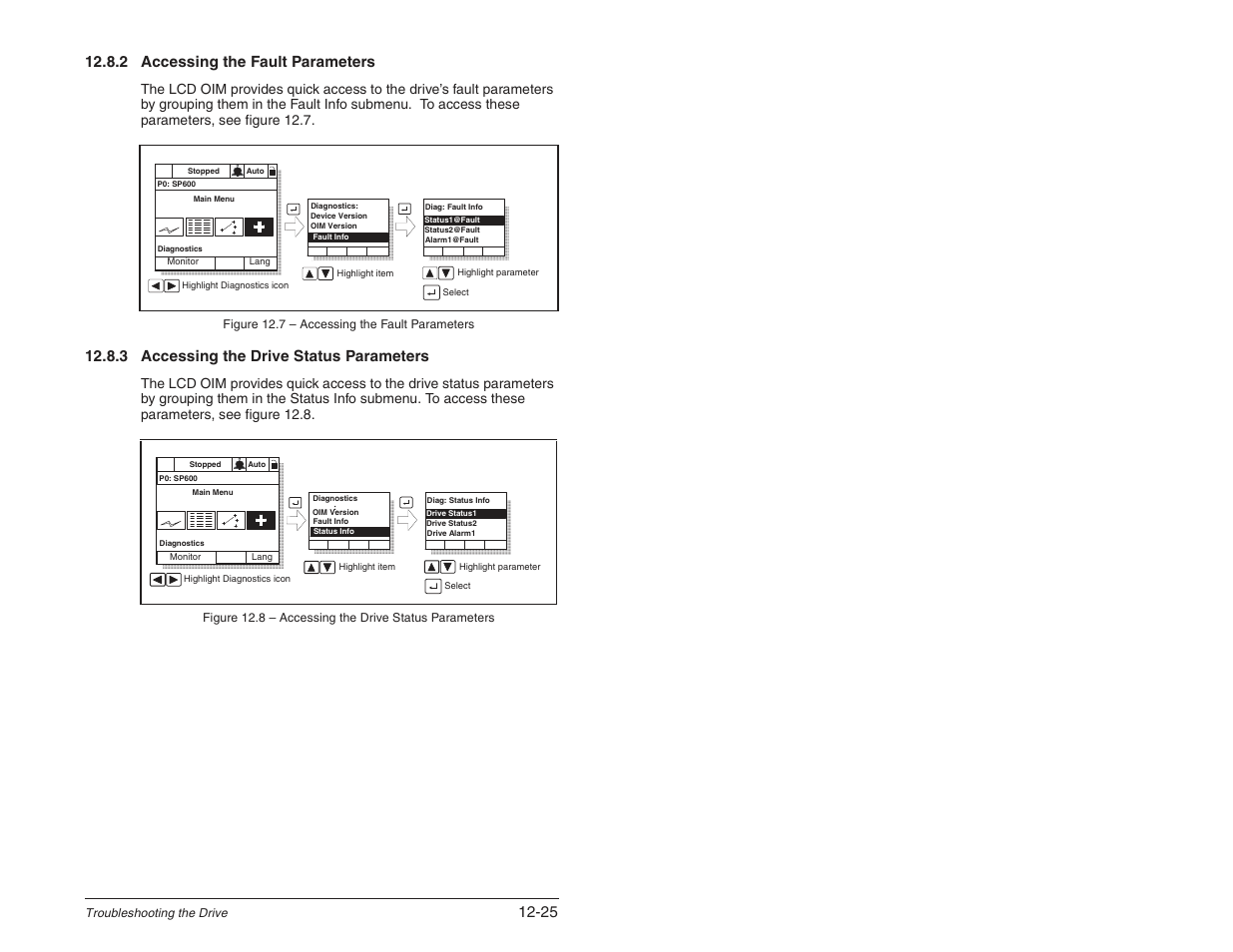 3 accessing the drive status parameters | Rockwell Automation SP600 User Manual Version 3.0 User Manual | Page 221 / 274