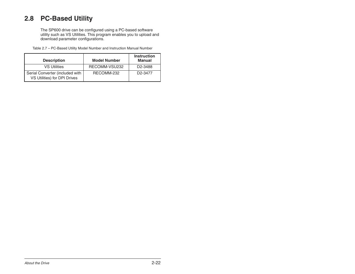 8 pc-based utility | Rockwell Automation SP600 User Manual Version 3.0 User Manual | Page 36 / 274