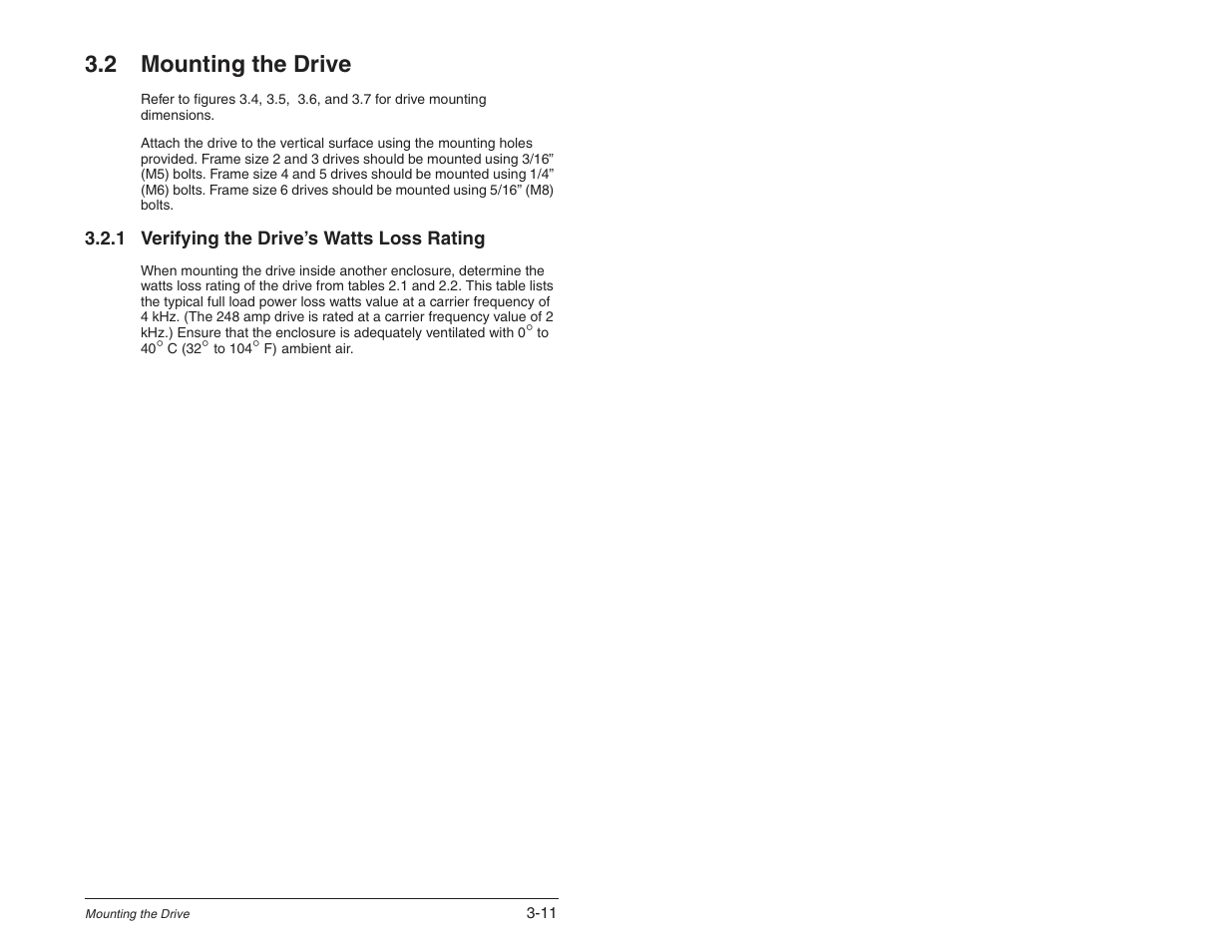 2 mounting the drive | Rockwell Automation SP600 User Manual Version 3.0 User Manual | Page 47 / 274