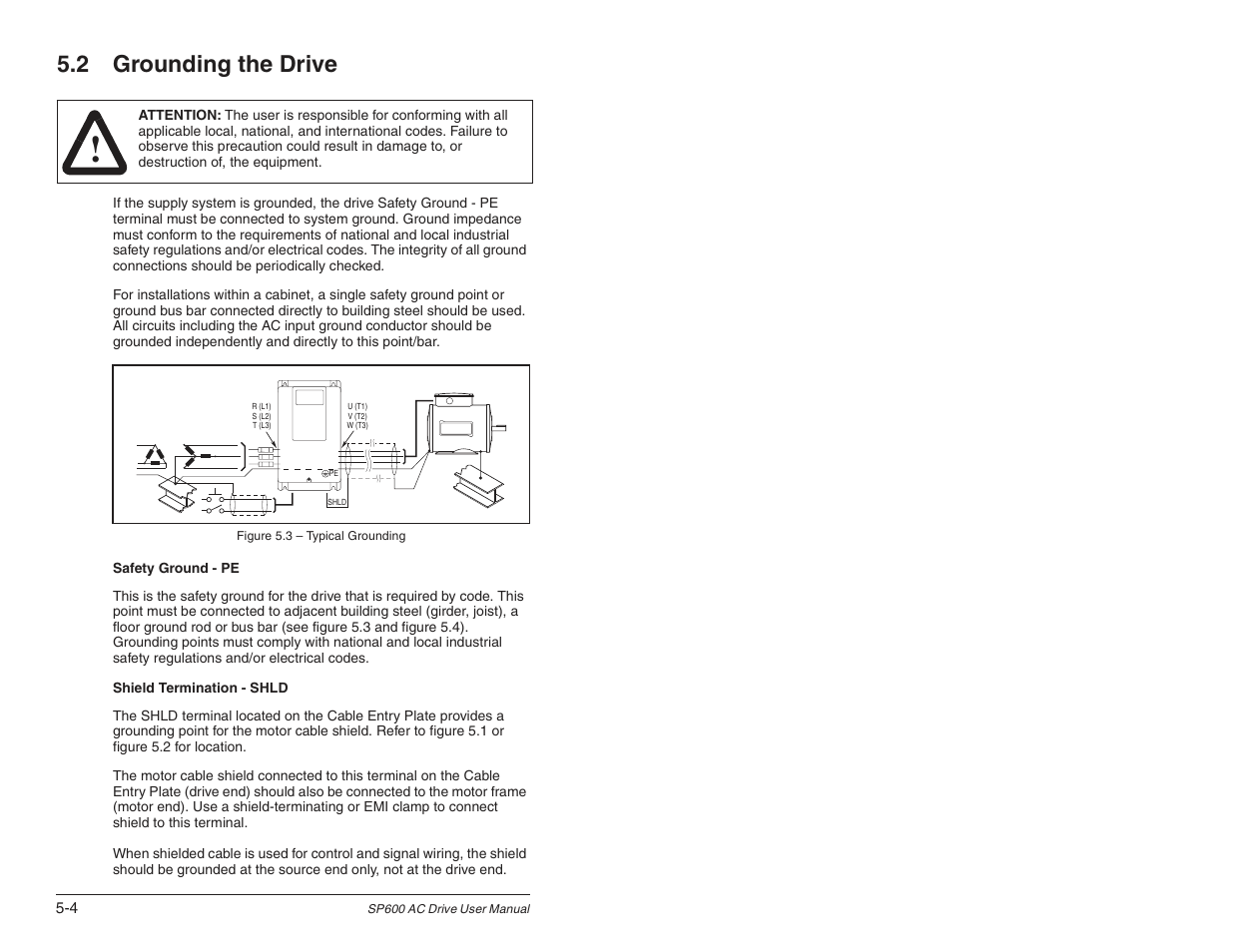 2 grounding the drive | Rockwell Automation SP600 User Manual Version 3.0 User Manual | Page 64 / 274