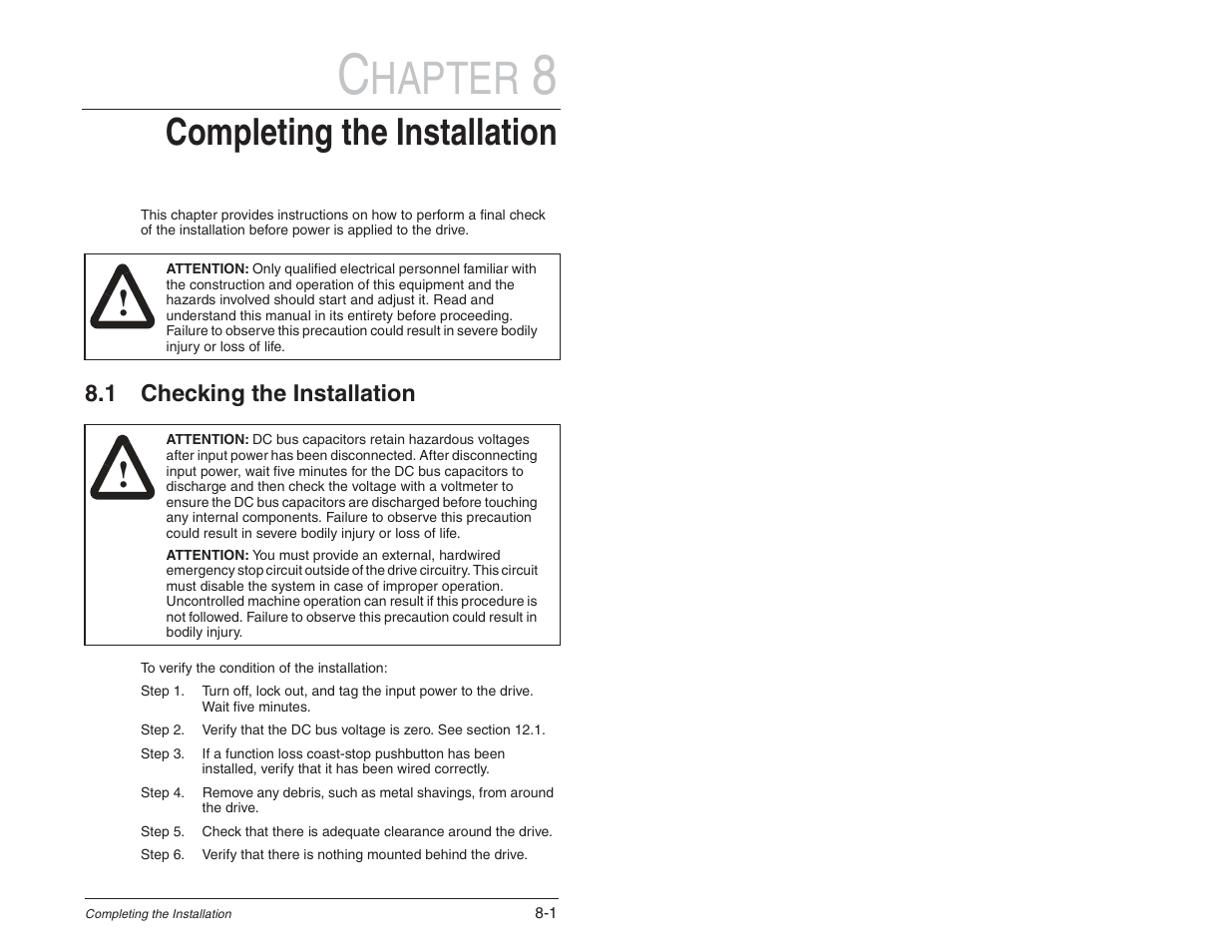 Hapter, Completing the installation | Rockwell Automation SP600 User Manual Version 3.0 User Manual | Page 87 / 274