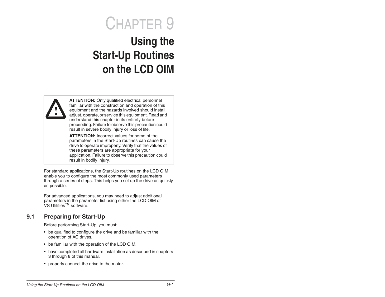Hapter, Using the start-up routines on the lcd oim | Rockwell Automation SP600 User Manual Version 3.0 User Manual | Page 89 / 274