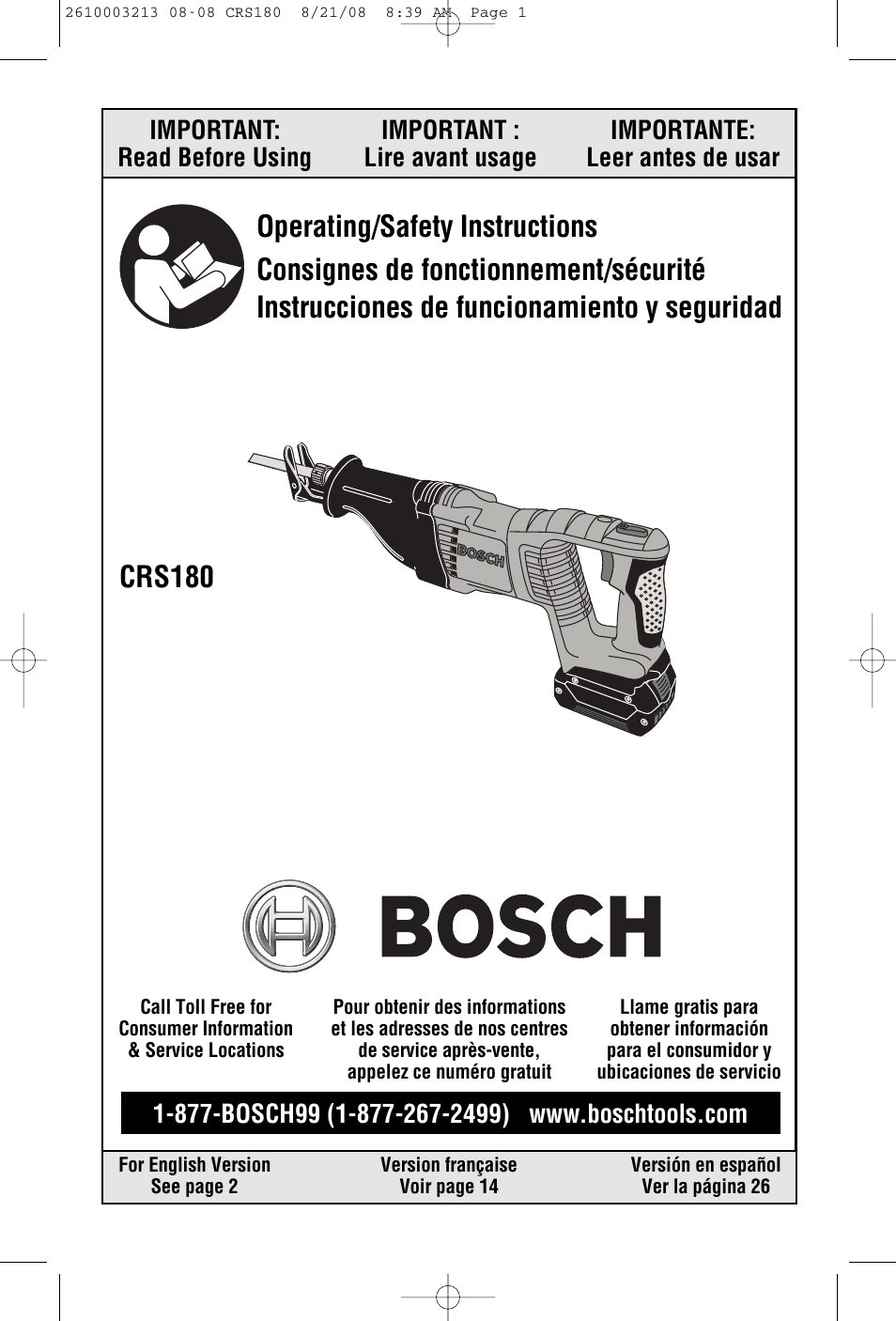 Bosch CRS180 User Manual | 44 pages