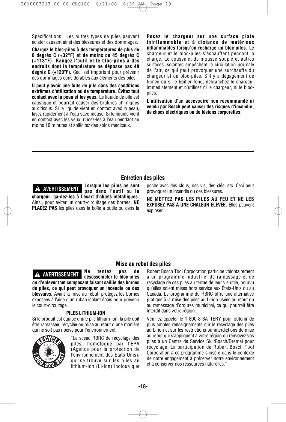 Bosch CRS180 User Manual | Page 18 / 44