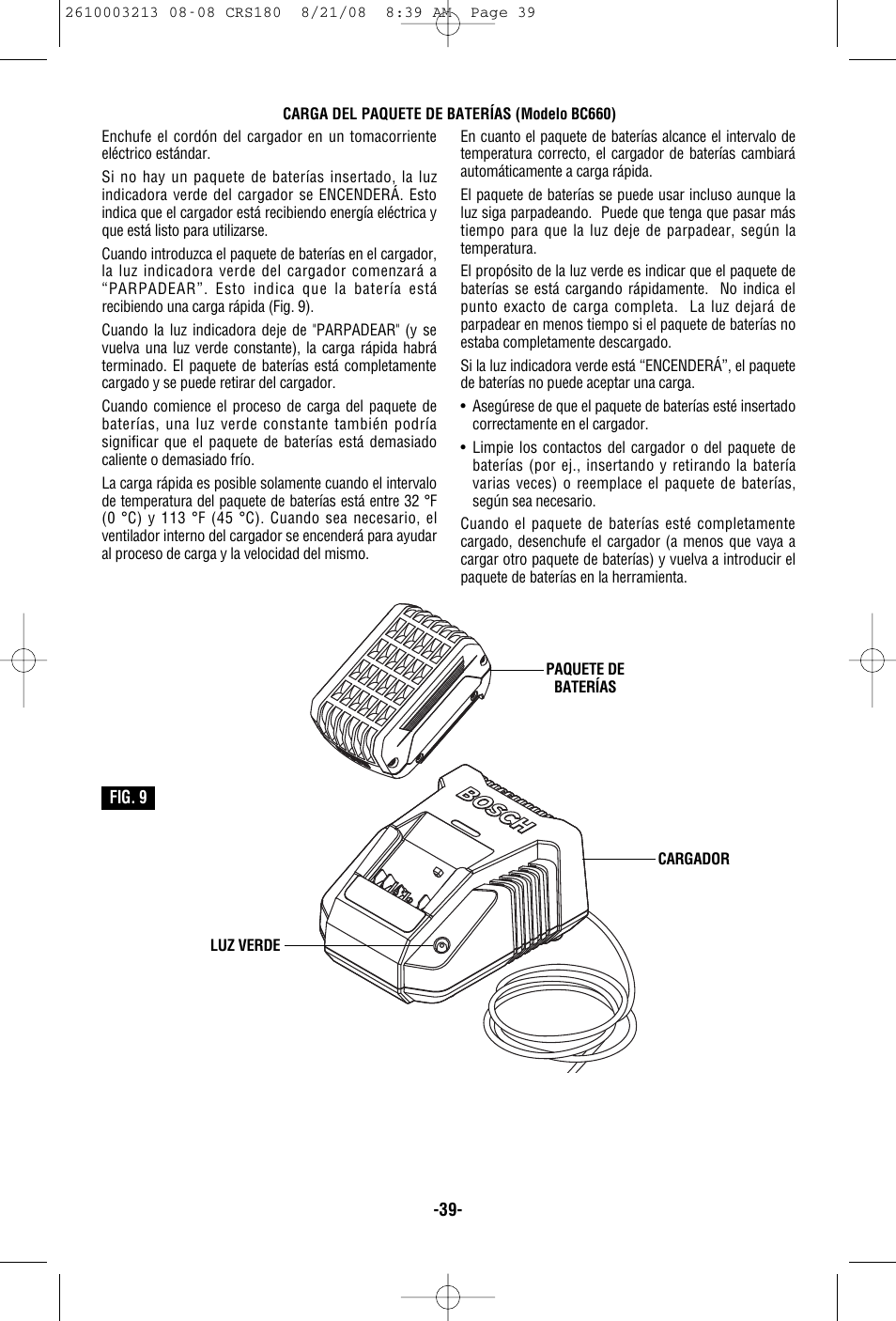 Bosch CRS180 User Manual | Page 39 / 44