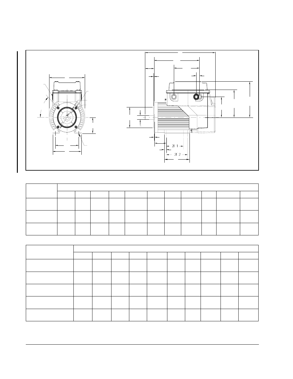 2 mounting dimensions for nema frames | Rockwell Automation VSM500 Integrated Drive/Motor User Manual | Page 22 / 96