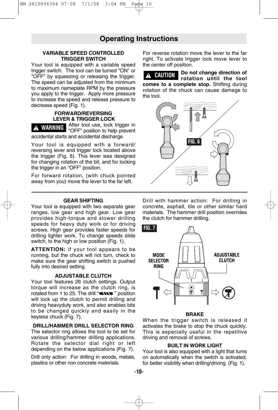 Operating instructions | Bosch 17618 User Manual | Page 10 / 52