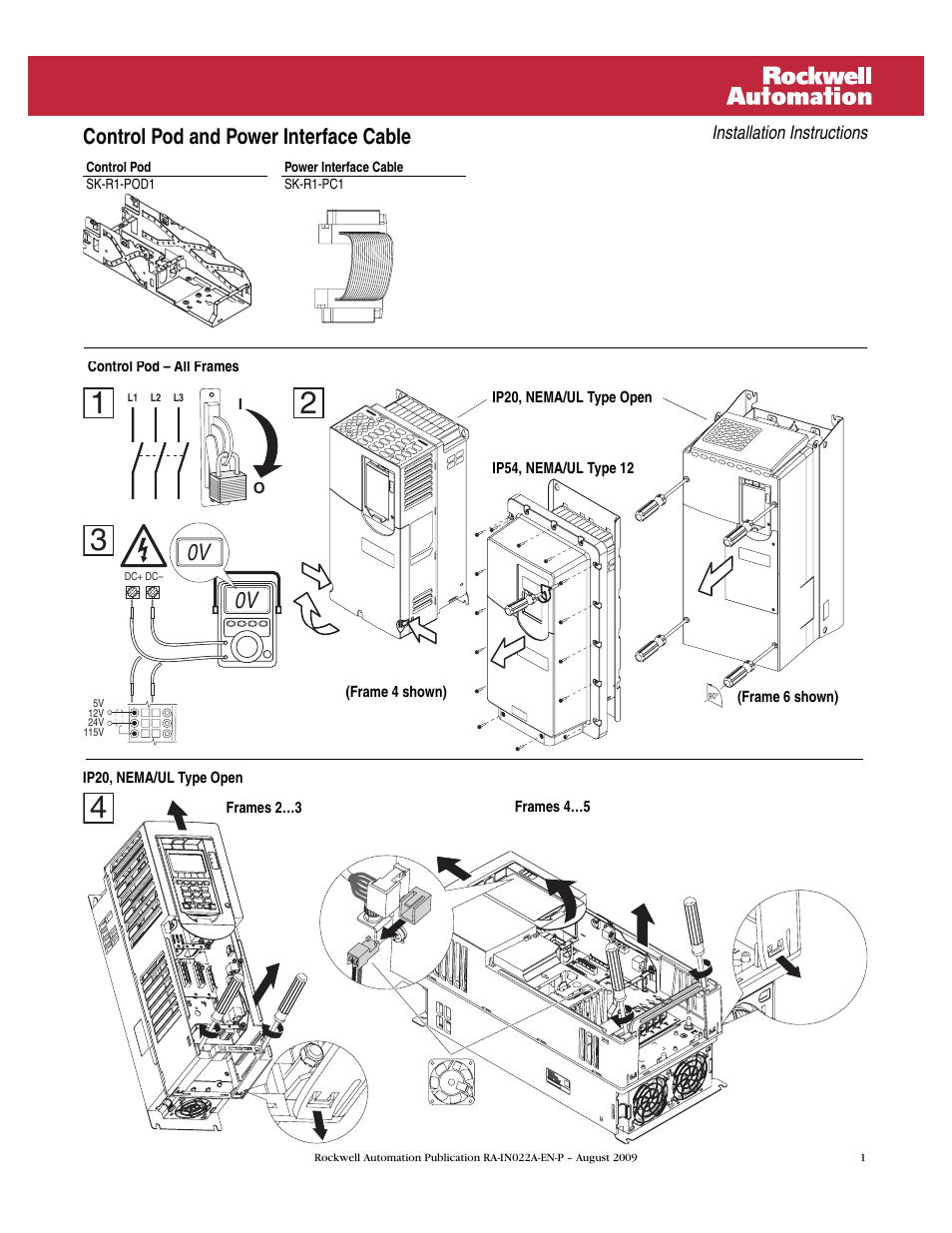 Rockwell Automation 753 Control Pod and Power Interface Cable User Manual | 4 pages