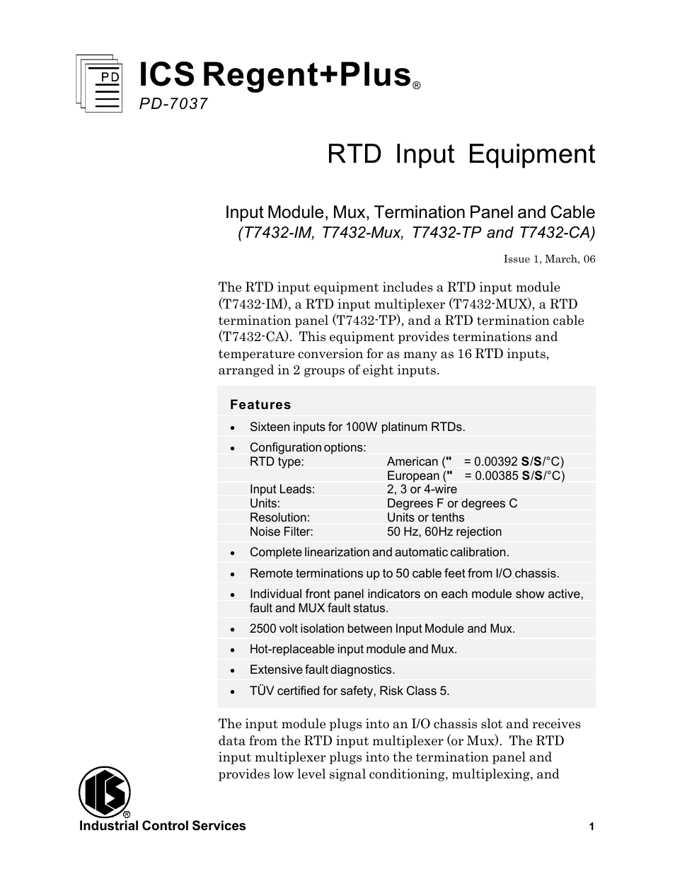 Rockwell Automation T743x-xx ICS Regent+Plus RTD Input Equipment User Manual | 26 pages