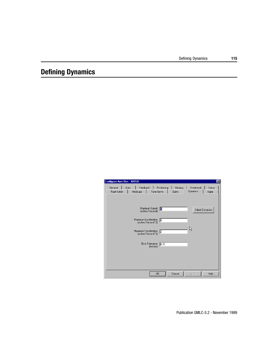 Defining dynamics | Rockwell Automation GMLC Reference Manual User Manual | Page 152 / 958