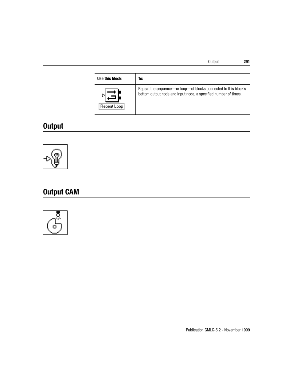 Output, Output cam | Rockwell Automation GMLC Reference Manual User Manual | Page 328 / 958