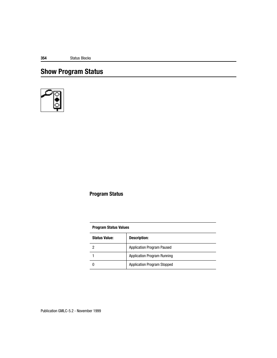 Show program status | Rockwell Automation GMLC Reference Manual User Manual | Page 391 / 958