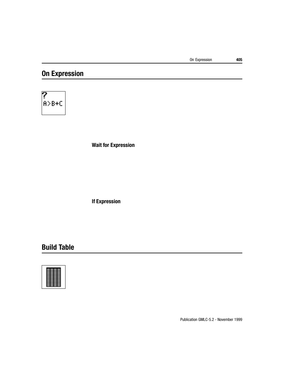 On expression, Build table | Rockwell Automation GMLC Reference Manual User Manual | Page 442 / 958