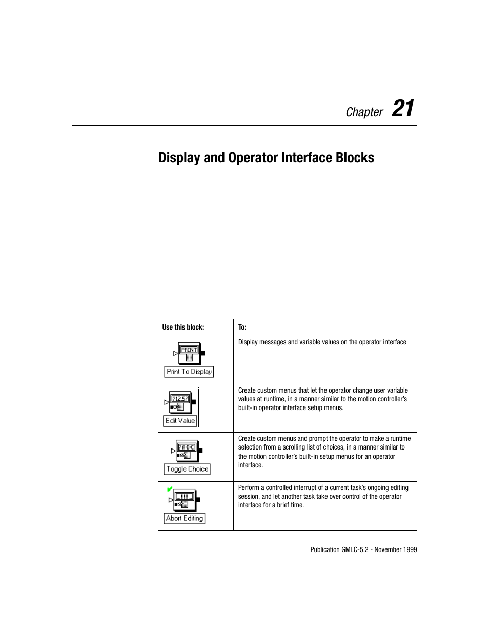 Display and operator interface blocks, Chapter | Rockwell Automation GMLC Reference Manual User Manual | Page 446 / 958