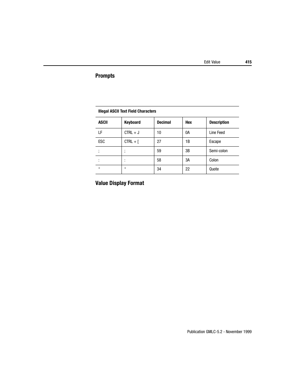 Prompts, Value display format | Rockwell Automation GMLC Reference Manual User Manual | Page 452 / 958