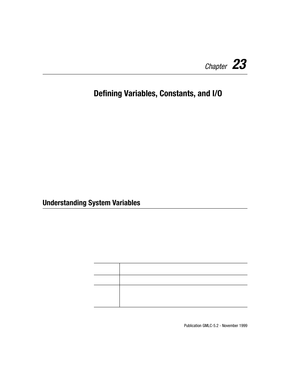 Defining variables, constants, and i/o, Chapter, Understanding system variables | Rockwell Automation GMLC Reference Manual User Manual | Page 476 / 958