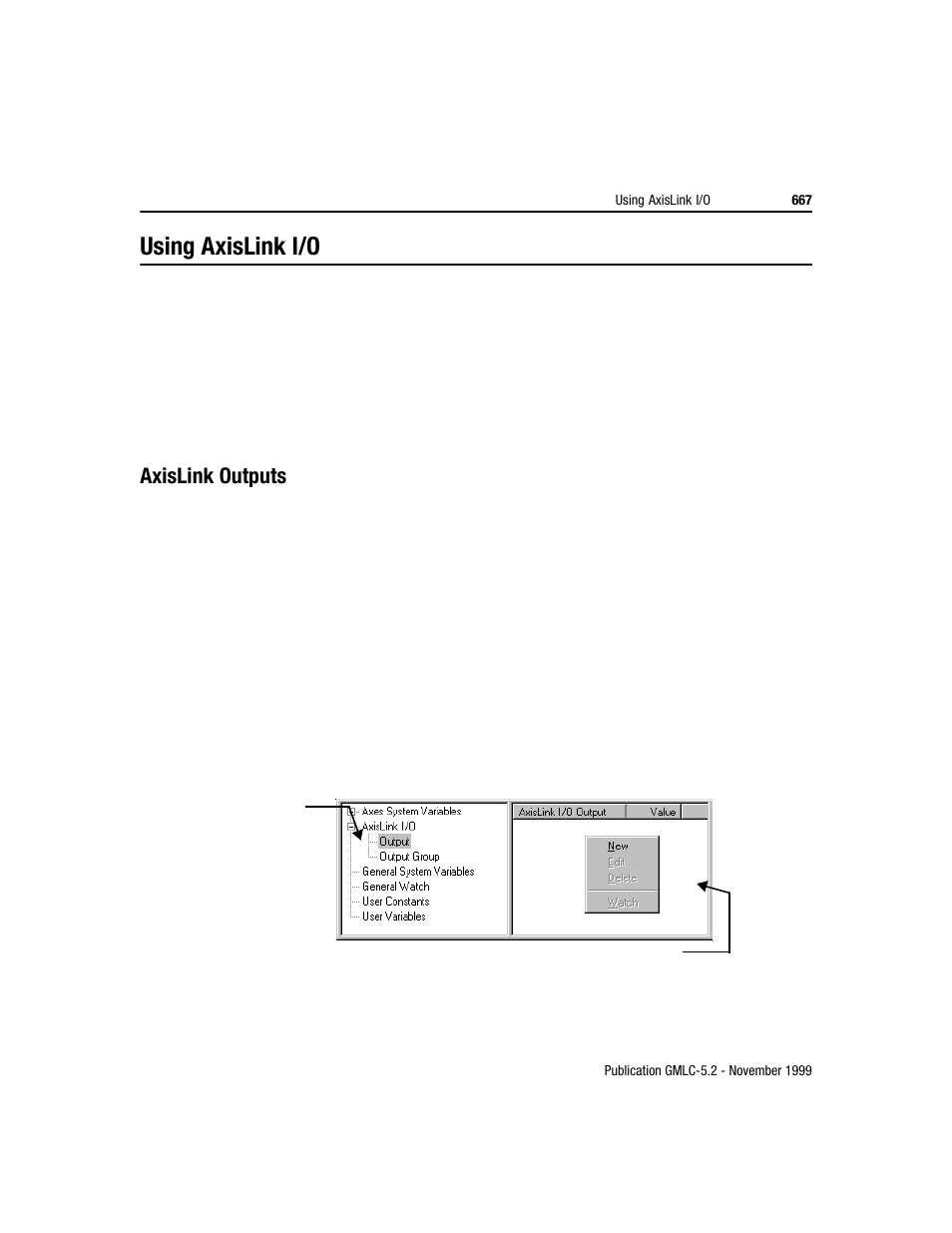 Using axislink i/o, Axislink outputs | Rockwell Automation GMLC Reference Manual User Manual | Page 704 / 958