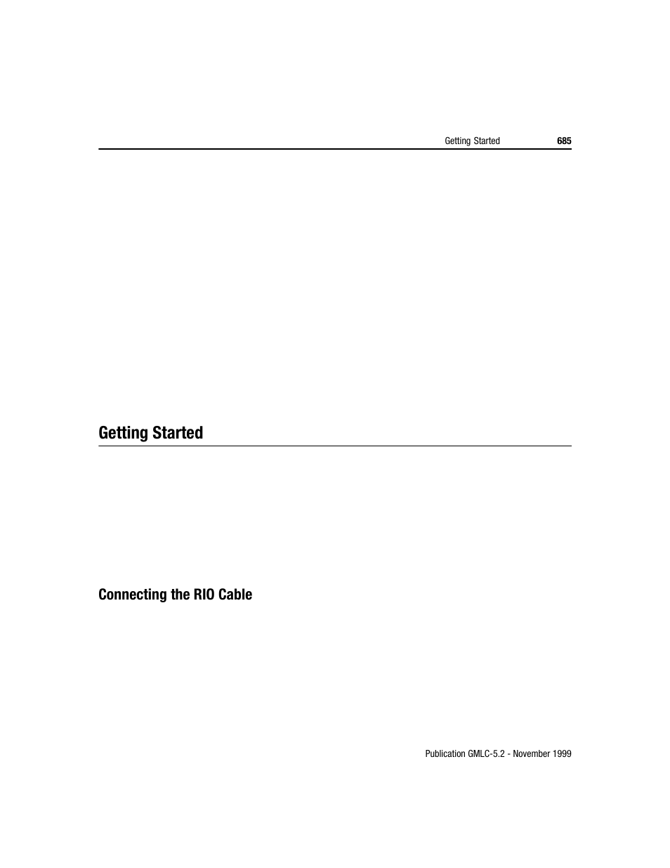 Getting started, Connecting the rio cable | Rockwell Automation GMLC Reference Manual User Manual | Page 722 / 958
