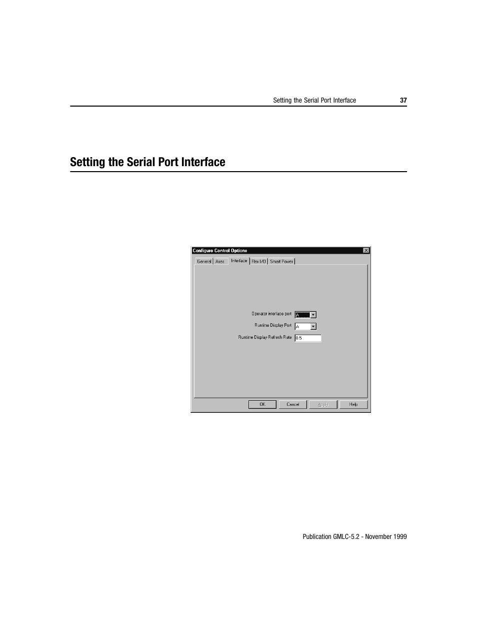 Setting the serial port interface | Rockwell Automation GMLC Reference Manual User Manual | Page 74 / 958