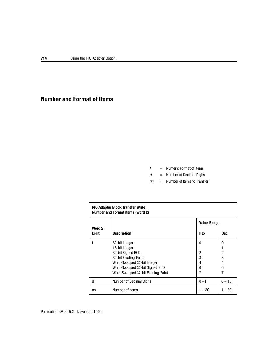 Number and format of items | Rockwell Automation GMLC Reference Manual User Manual | Page 751 / 958