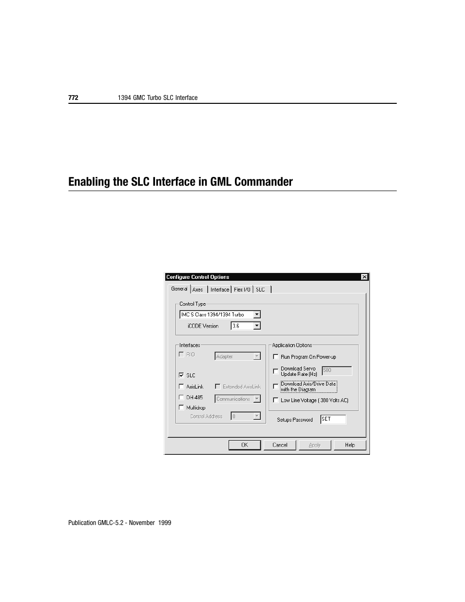 Enabling the slc interface in gml commander | Rockwell Automation GMLC Reference Manual User Manual | Page 809 / 958