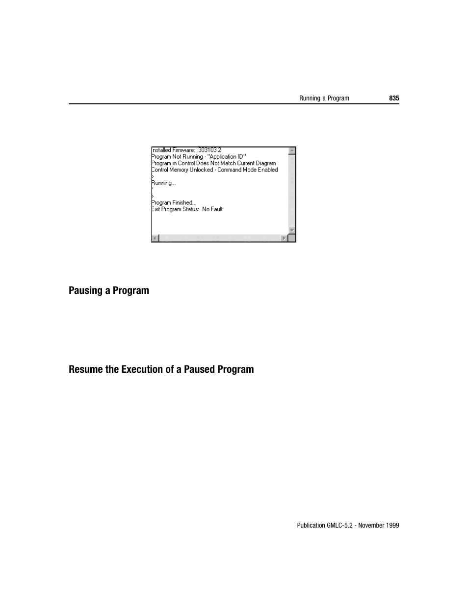 Pausing a program, Resume the execution of a paused program | Rockwell Automation GMLC Reference Manual User Manual | Page 872 / 958
