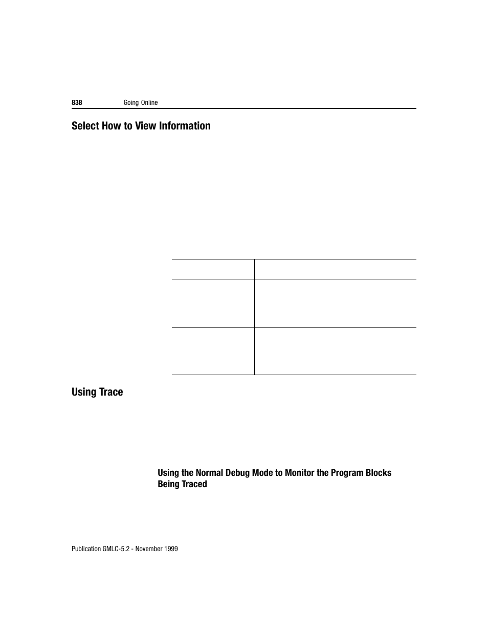 Select how to view information, Using trace | Rockwell Automation GMLC Reference Manual User Manual | Page 875 / 958