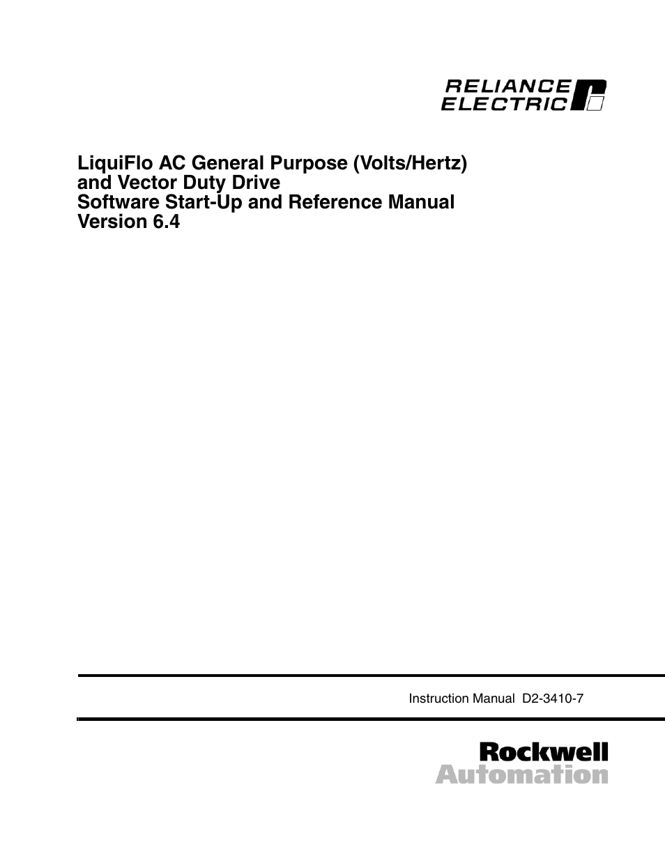 Rockwell Automation Liqui-Flo AC GP Vector Drive Version 6.4 User Manual | 226 pages