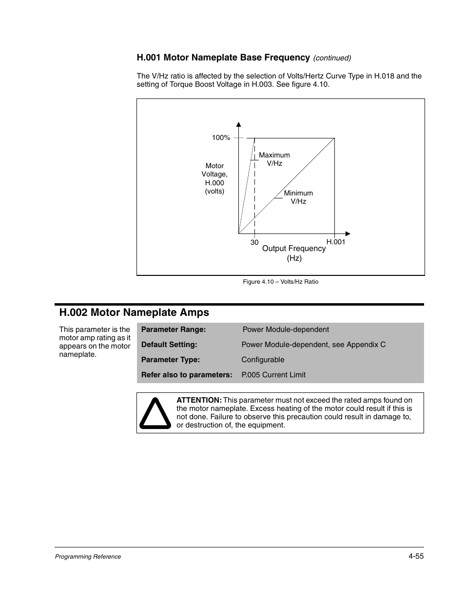 H.002 motor nameplate amps | Rockwell Automation Liqui-Flo AC GP Vector Drive Version 6.4 User Manual | Page 137 / 226