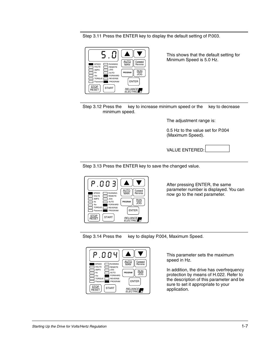 P.003, P.004 | Rockwell Automation Liqui-Flo AC GP Vector Drive Version 6.4 User Manual | Page 17 / 226
