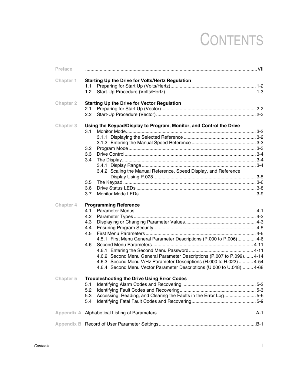 Ontents | Rockwell Automation Liqui-Flo AC GP Vector Drive Version 6.4 User Manual | Page 3 / 226