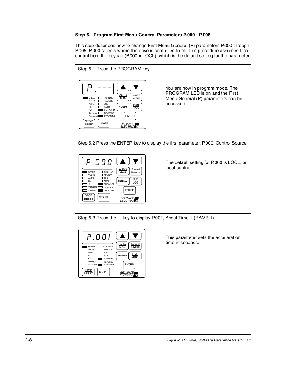 P.000, P.00i | Rockwell Automation Liqui-Flo AC GP Vector Drive Version 6.4 User Manual | Page 42 / 226