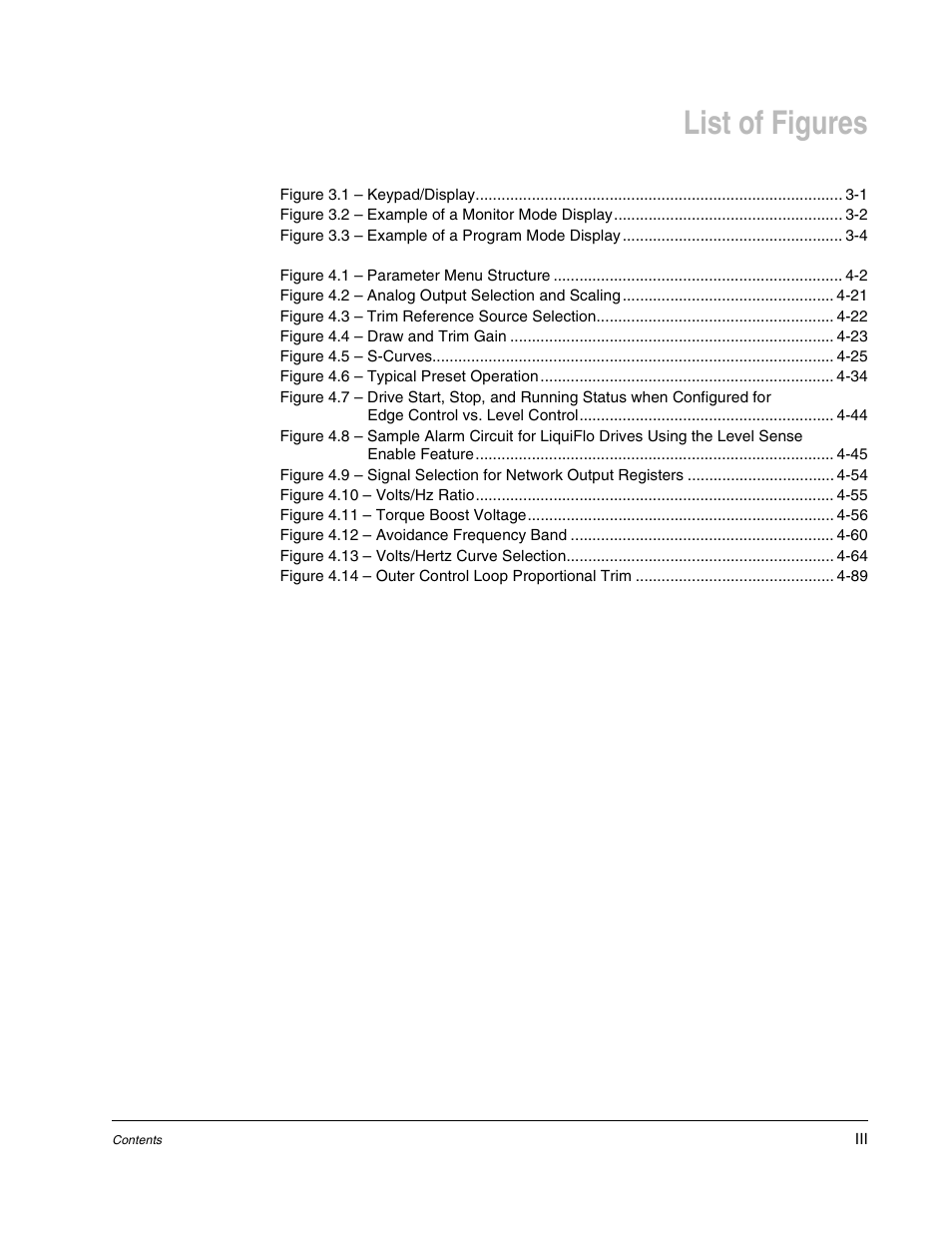 List of figures | Rockwell Automation Liqui-Flo AC GP Vector Drive Version 6.4 User Manual | Page 5 / 226