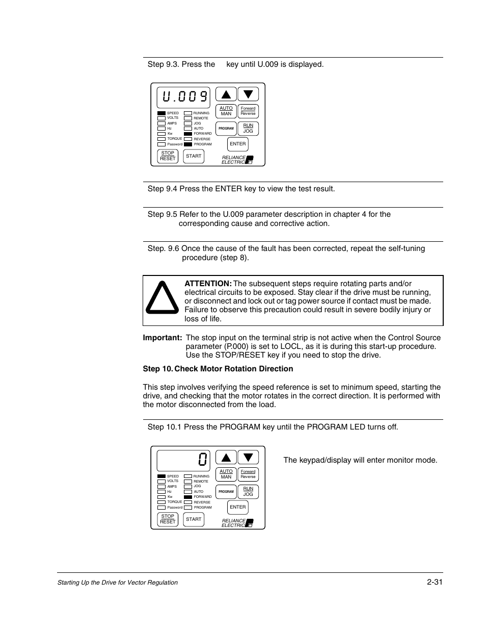 U.009 | Rockwell Automation Liqui-Flo AC GP Vector Drive Version 6.4 User Manual | Page 65 / 226