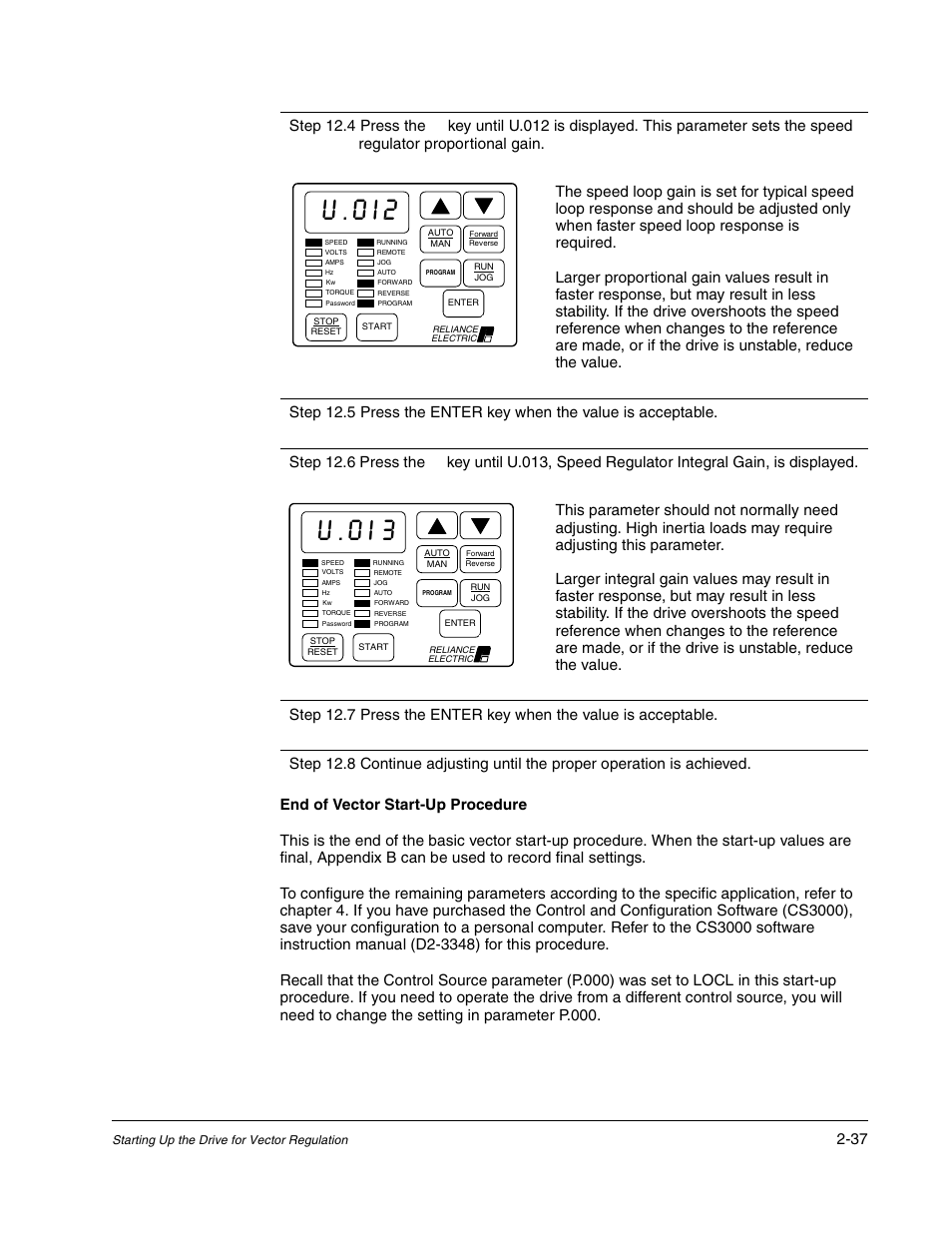 U.0i2, U.0i3 | Rockwell Automation Liqui-Flo AC GP Vector Drive Version 6.4 User Manual | Page 71 / 226