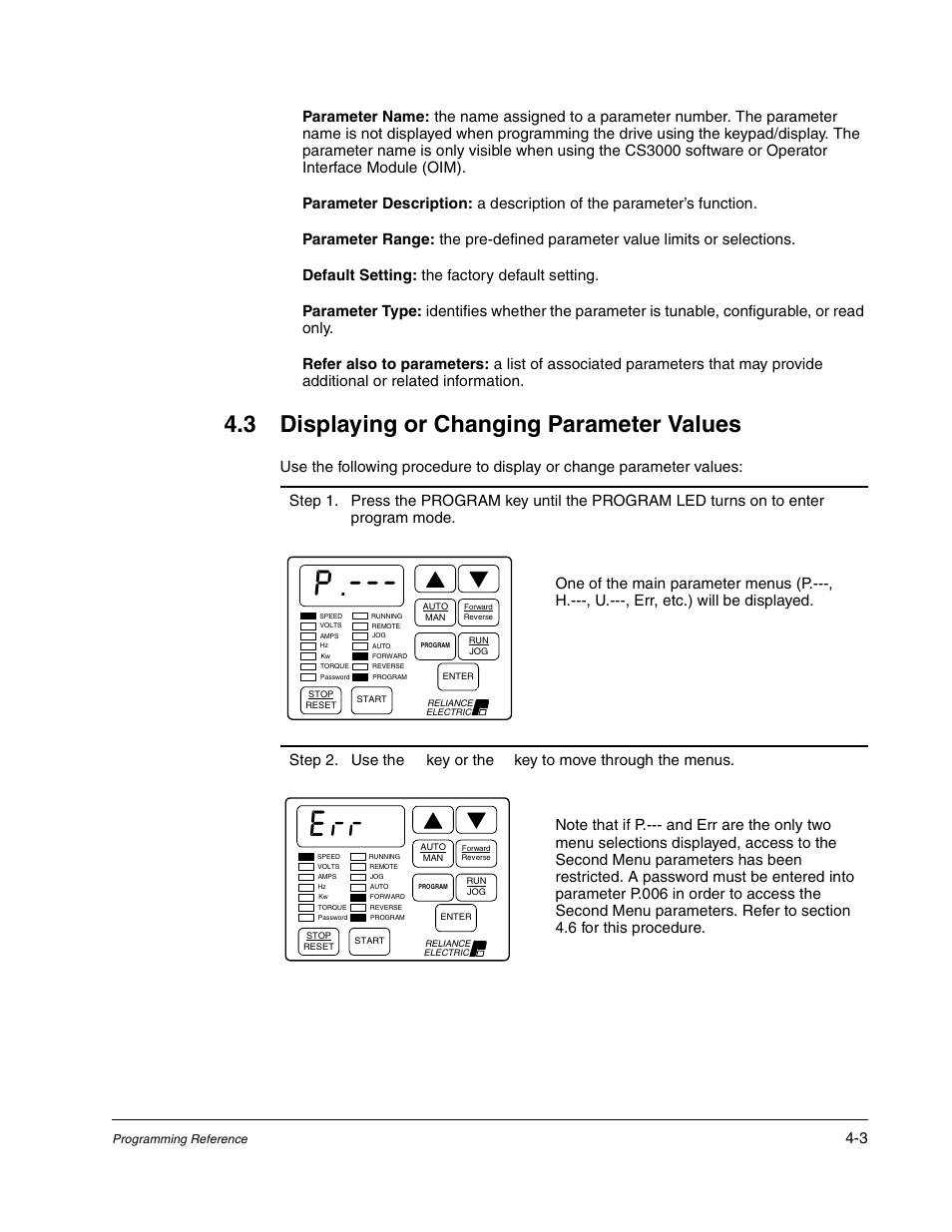3 displaying or changing parameter values | Rockwell Automation Liqui-Flo AC GP Vector Drive Version 6.4 User Manual | Page 85 / 226