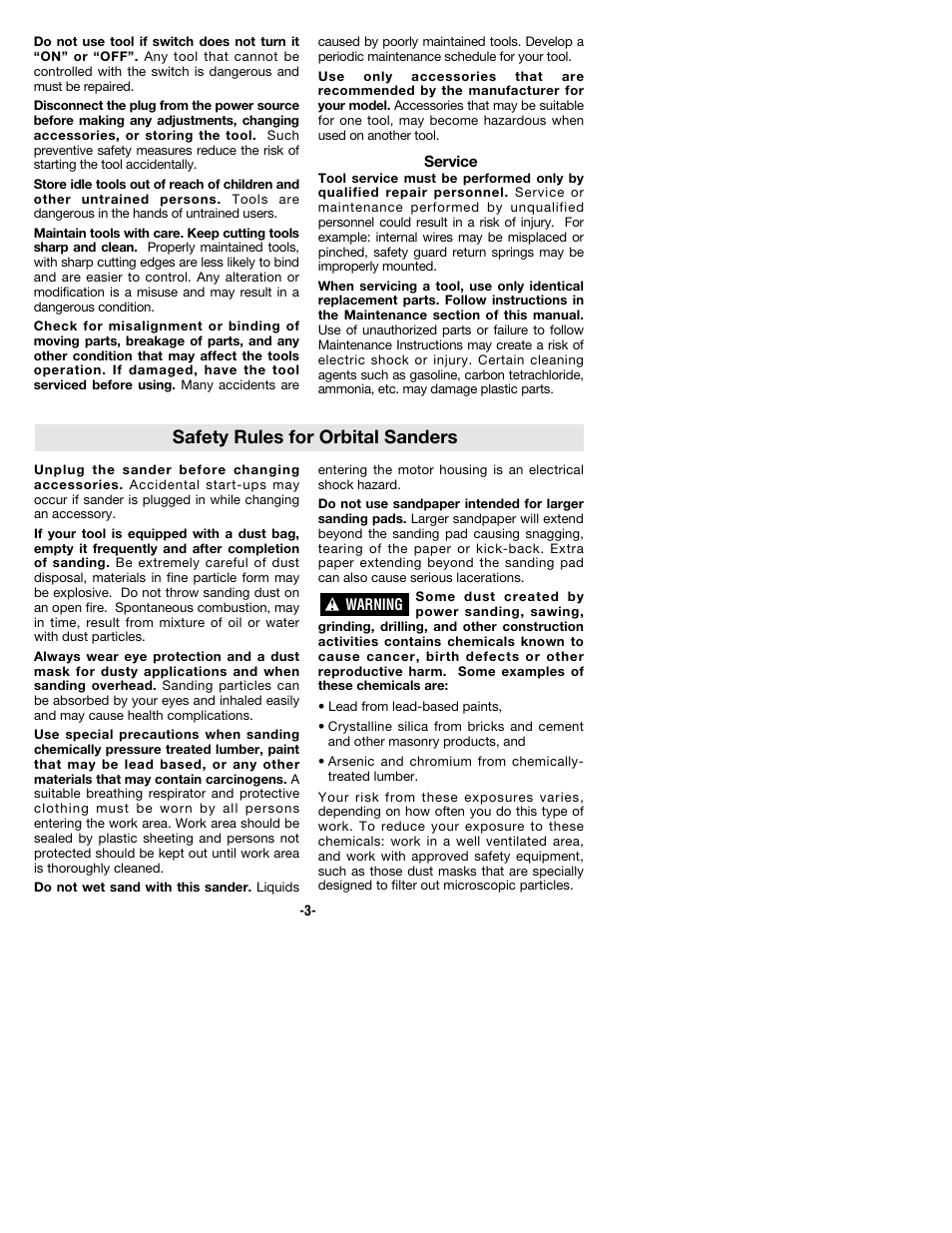 Safety rules for orbital sanders | Bosch 1293d User Manual | Page 3 / 24