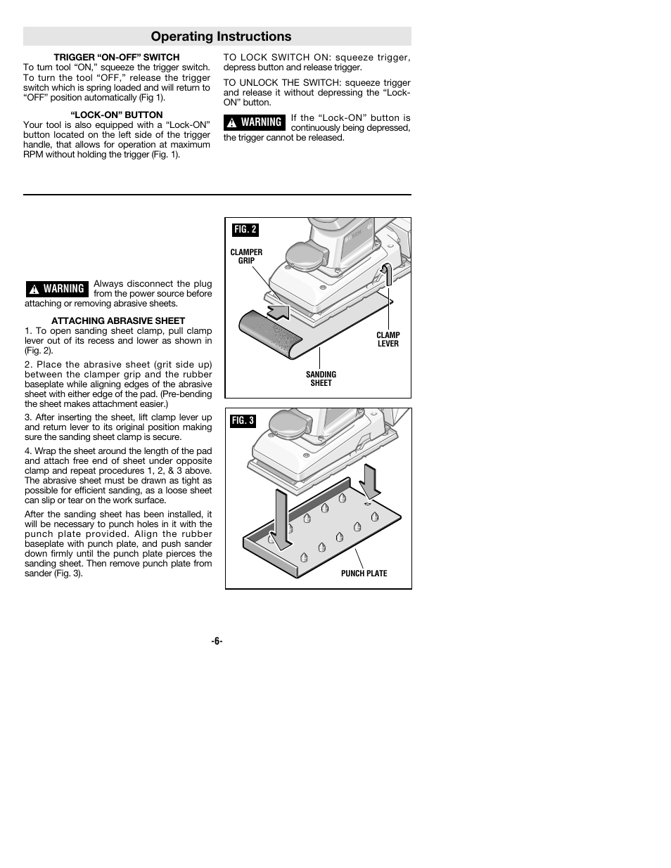 Operating instructions | Bosch 1293d User Manual | Page 6 / 24