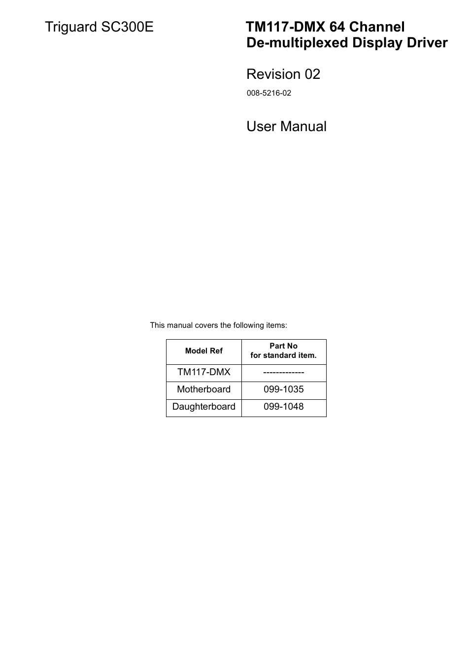 Rockwell Automation TM117-DMX Channel De-multiplexed Display Driver User Manual | 8 pages