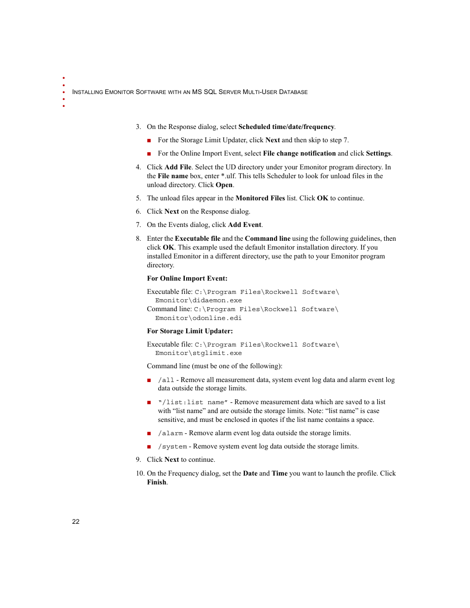 Rockwell Automation Emonitor with an MS SQL Networked Database User Manual | Page 26 / 44