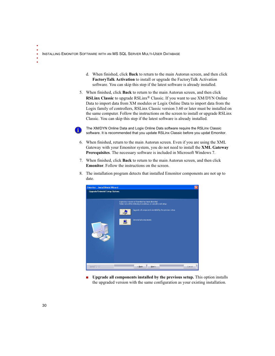Rockwell Automation Emonitor with an MS SQL Networked Database User Manual | Page 34 / 44